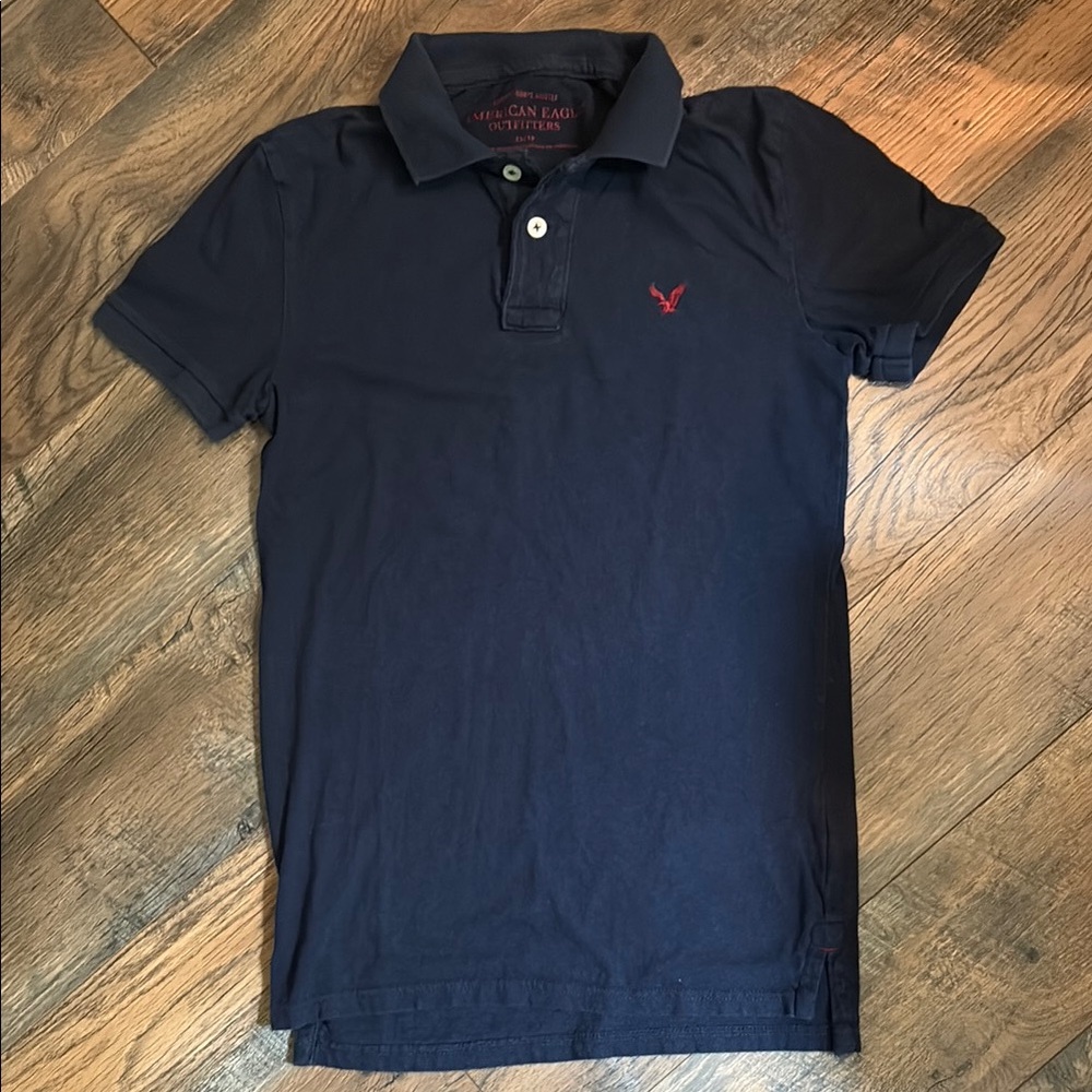 American Eagle Outfitters Men’s Navy Blue Polo Shirt